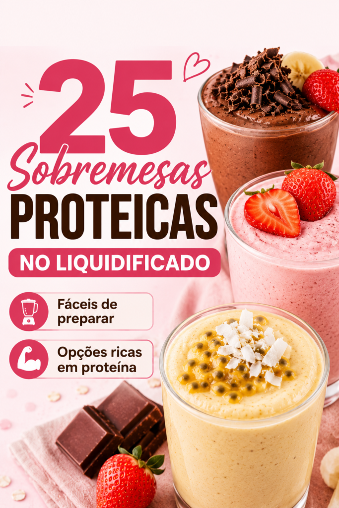 25 Sobremesas Proteicas de Liquidificador
